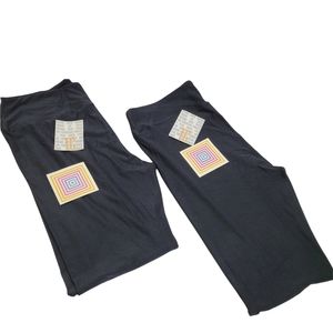 LuLaRoe Women's Solid Black Legging Bundle TC